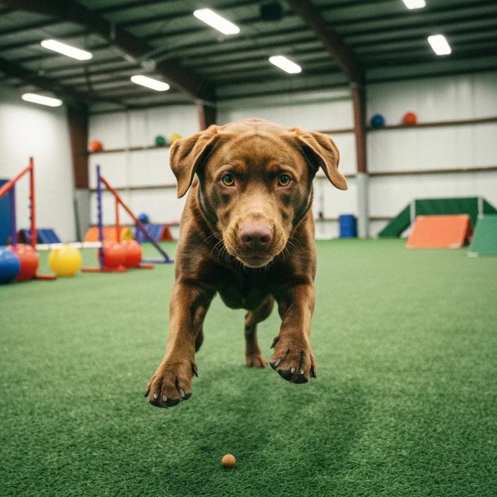 A dog happily receiving a treat for demonstrating good behavior during a training session